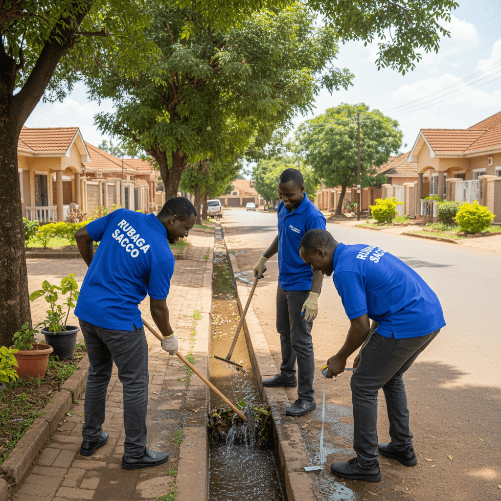 SACCO team performing routine seasonal drainage maintenance