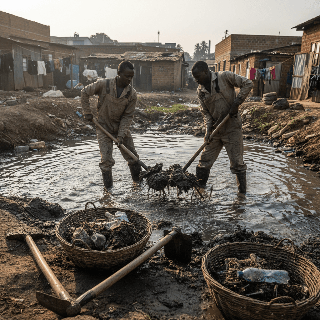 Drainage desilting work preventing Kampala flooding