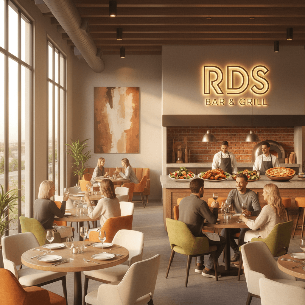 Dining area at RDS Bar and Grill restaurant