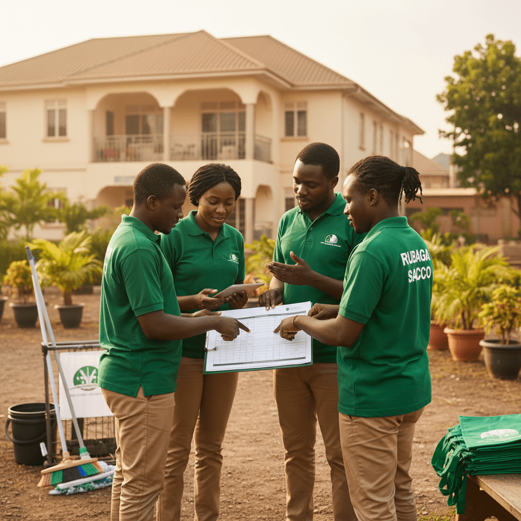 Team planning regular cleaning maintenance schedule